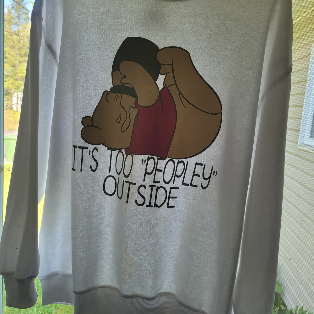Gray Graphic Sweatshirt with Bear Design
